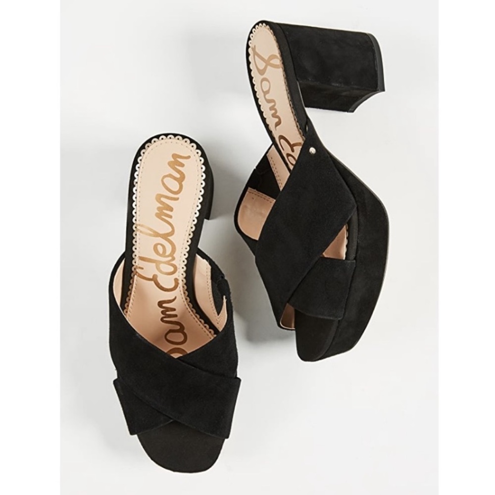 Sam Edelman Jayne Suede Platform High-Heel Slide Sandals